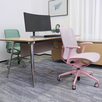 Chaise de bureau moderne F5 en maille rose, chaise de travail inclinable en métal aluminium, chaise de bureau ergonomique pour femmes, chaise de direction pour ordinateur