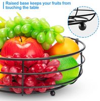 Rangement de bol de panier rond de légumes de fruit de partie supérieure du comptoir de fer à 2 niveaux avec le cintre de banane