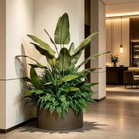 Arrangement de plantes tropicales artificielles haut de gamme pour la maison, le bureau, l'hôtel, le restaurant, décoration réaliste, plantes artificielles banane et fougère