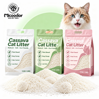 Fournisseur OEM Micoodor : Litière pour chat en manioc et litière pour chat en tofu, forte absorption, pour animaux de compagnie