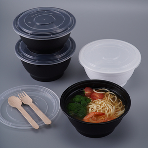 Bát Đựng Súp Mì Dùng Một Lần 38Oz 42Oz 48Oz Bát Nhựa Đựng Thực Phẩm Bát Đựng Salad Màu Đen Có Nắp Trong - Product Image 5