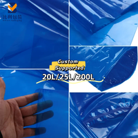 Sacs cylindriques en PE imperméables pour produits chimiques, doublures de fûts épaissies, anti-déchirure, bleus, thermosoudés, pour huiles et lubrifiants, vente en gros