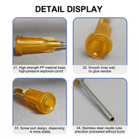 Aiguille de distribution en acier inoxydable de 1,5 pouce, moyeu en plastique de 38 mm, aiguille de distribution de précision Luer Lock de 1,5 pouce