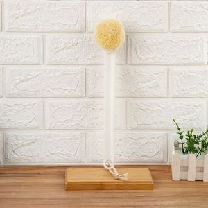 White Bath Shower With Long Handle Gentle <b>Back</b> Skin Scrubber Exfoliate Massage Body Cleaning <b>Brush</b> for Car Bathroom Use - Product Image 4