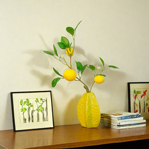 Planta Artificial de Limón con Florero de Cerámica, Decoración para Interiores del Hogar, Decoración para Bodas - Product Image 2