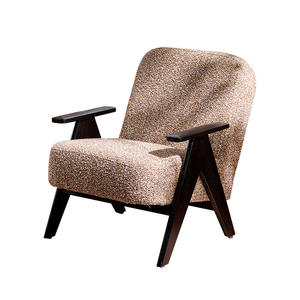 Modern Designer Sofa Chair Solid Wood <b>Frame</b> Ergonomic Upholstered Living Room Chair Single Seat Vintage Style Furniture - Product Image 1