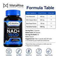 Kapsul Resveratrol NAD Herbal yang Dapat Disesuaikan untuk Dewasa, Meningkatkan Imunitas & Daya Tahan Fisik, 90 Kapsul Per Botol