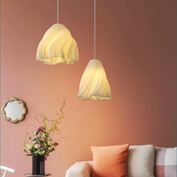 Lustres suspendus modernes et simples, design créatif en forme de fleur plissée 3D, pour salle à manger, chambre, salon, bureau, boutique