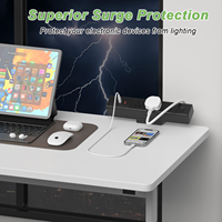 Multiprise intelligente à clipser pour meubles, 65W, charge rapide, port USB-C, 3 prises US avec interrupteur de réinitialisation pour la maison, le bureau et les postes de travail