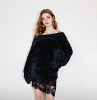 Pull ultra-doux et moelleux à épaules dénudées |   Pull en tricot surdimensionné confortable pour femmes - Parfait pour les superpositions automne-hiver