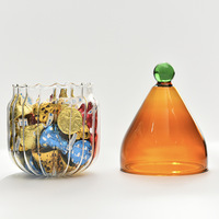 Pot à bonbons de Noël avec couvercle en verre, pot à biscuits réutilisable, pot en verre ambré coloré, pot de rangement de cuisine haute performance