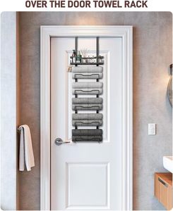 Organizzatore da appendere sopra la <span class=keywords><strong>porta</strong></span> in metallo <span class=keywords><strong>per</strong></span> <span class=keywords><strong>bagno</strong></span>, <span class=keywords><strong>porta</strong></span> <span class=keywords><strong>asciugamani</strong></span> a 6 livelli senza foratura <span class=keywords><strong>per</strong></span> piccoli bagni - Product Image 2