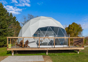 Maison de tente à dôme géodésique de 7m avec tentes de glamping en tissu PVC durable étanche hôtel de luxe en plein air - Product Image 5
