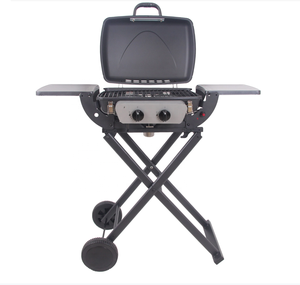 Bếp Nướng Gas <span class=keywords><strong>2</strong></span> Đầu Đốt Có Thể Gập Lại Được Chứng Nhận CE Với Bàn Bên Cạnh Có Thể Gập Lại Và Vỉ Nướng Gas Xách Tay - Product Image 3