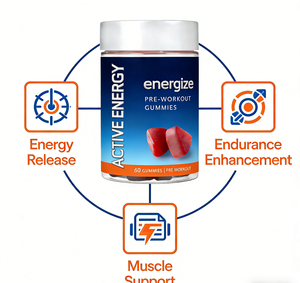 Bonbons Gommeux Pré-Entraînement Actifs OEM <span class=keywords><strong>pour</strong></span> la Perte de Poids et la Musculation, Supplément avec Vitamines <span class=keywords><strong>pour</strong></span> Adultes, Marque Privée - Product Image 3