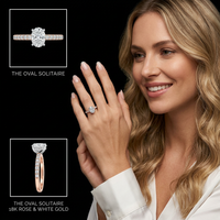 Anillo de Compromiso de Lujo con Diamante Cultivado en Laboratorio Ovalado de 1.39ct, Certificado IGI, LAX DIORE JEWELS, Oro Rosa Sólido de 14K/18K, Anillo con Halo Oculto