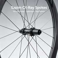 Jeu de roues en carbone Racing 2 1250g T1100 50mm Sapim CX-Ray 6-Jaw 120T HG/XDR 8-13s pour vélo de route à disque
