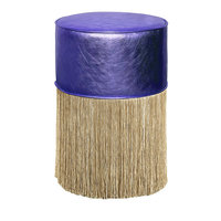 Repose-pieds de maquillage rembourré en velours pour salon moderne Pouf rond pour canapé avec franges Pouf avec glands pour villa résidentielle