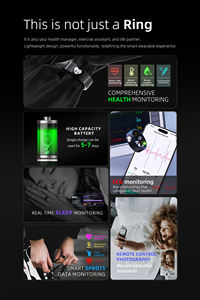 TechStar-Anillo inteligente TR30 ECG para monitoreo <span class=keywords><strong>de</strong></span> temperatura, anillo inteligente para análisis <span class=keywords><strong>de</strong></span> sueño profundo para etapas <span class=keywords><strong>de</strong></span> sueño nocturno reparador - Product Image 3