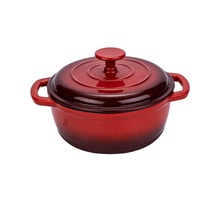Ensemble de casseroles et marmites en fonte émaillée polie pour cuisine domestique, avec couvercle