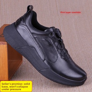 <span class=keywords><strong>Scarpe</strong></span> da Uomo in Pelle di Prima Qualità, Sneakers Sportive Autunnali con Suola Spessa, Superficie Morbida, Chiusura con Fibbia Rotante - Product Image 2