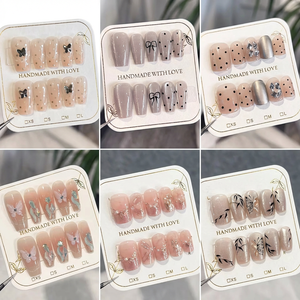 <span class=keywords><strong>Uñas</strong></span> Postizas <span class=keywords><strong>Cortas</strong></span> Cuadradas con Diseño de Ojo de Gato, 10 Piezas, Hechas a Mano, Acrílicas Gruesas, para Uso Diario, Surtidas - Product Image 1