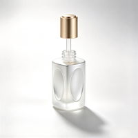 Ensemble de flacons et pots en verre givré pour soins de la peau, 30/50g, 10/40/100/120ml, emballage cosmétique personnalisé avec pompe dorée pour lotion, sérum, crème
