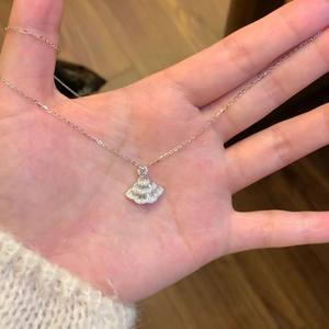 S925 Pure <b>Silver</b> Full <b>Diamond</b> Curve <b>Necklace</b> for Women Luxury Niche Design High-End Feeling Collarbone Accessory - Product Image 5