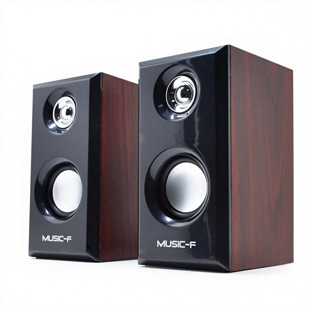 D092 Solid Wood USB Power Supply Stereo Pair Desktop Multimedia Speaker Computer Box High Sound Quality 3W Stereo