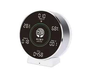 Venda quente de produtos e dispositivos para casa inteligente PM2.5 PM10 Sensor de partículas de poeira Tuya Wifi Monitor de qualidade do ar para ambientes internos Medidor de CO2