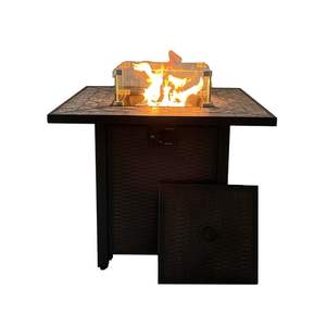 Foyer en acier inoxydable de haute qualité de 40000 BTU avec table carrée de roches de lave pour le chauffage extérieur de la maison et du jardin - Product Image 1