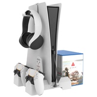 Support de stockage pour disques Cd de jeux PS5, ventilateur de refroidissement, double station de charge pour Console PS5