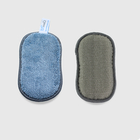 Éponge de lavage de vaisselle double face personnalisée en microfibre réutilisable pour le nettoyage de la vaisselle de cuisine