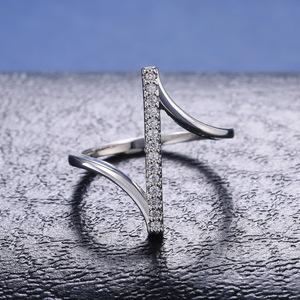 Anello da Donna Ultra Semplice con Micro Pavé di Zirconia Cubica, Ornamento Trendy per Uso Quotidiano - Product Image 6
