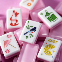 Ensemble de Mahjong américain de luxe, triple couche, transparent rose, pour les soirées cocktails, la plage, les fêtes de Noël
