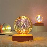 Nouvelle lampe créative 3D romantique, lampe de nuit étoilée, lampe de nuit aux couleurs de feux d'artifice