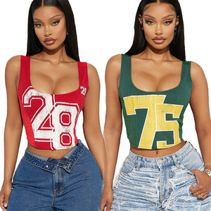 Camisetas de Tirantes Cortas de Lona para Mujer, con Estampado Digital, Cuello Redondo y Cordones, Estilo Urbano Ecológico, Tendencia Verano 2025, 220g, ¡Gran Venta! - Product Image 3