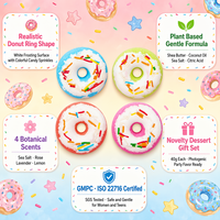 Lot de bombes de bain effervescentes en forme de donut, sel marin, rose, lavande, citron, naturelles, faites à la main, coffret cadeau, OEM ODM