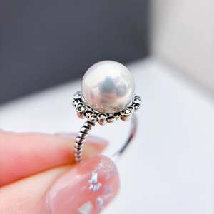 Support de bague vide en argent S925 pour accessoires de perles DIY, édition mode, avec entretoises plates de 6-8 mm, apprêts de bijouterie de 25 mm - Product Image 1