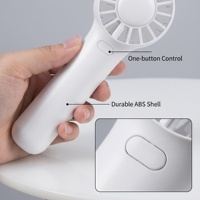 Ventilateur portable à logo personnalisé, puissant et tendance, mini ventilateur blanc portable pour extérieur, idéal pour l'été