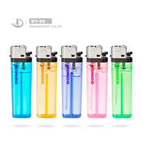 Briquet à allumage tactile en plastique fin et minimaliste Dongyi DY-60, certifié ISO9994, disponible en 5 couleurs