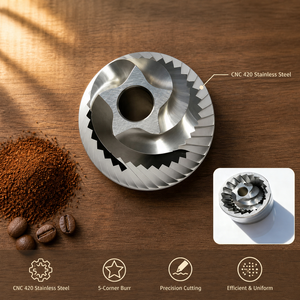 เครื่องบดกาแฟแบบพกพา F18S อลูมิเนียมอัลลอยด์ ดีไซน์โค้งมน 5 ดาว CNC 420 Burr ลูกปืนคู่ น้ำหนักเบา 566 กรัม เหมาะสำหรับใช้<span class=keywords><strong>ที่</strong></span>บ้านและออฟฟิศ - Product Image 3