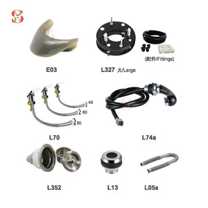 Kit de lavabo professionnel en céramique noire avec robinet, douchette et repose-nuque ergonomique en silicone - Product Image 2