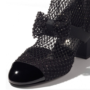 2024 Custom <span class=keywords><strong>Mary</strong></span> Janes produttore di design da donna Sexy in rete nera pump da esterno con tacco grosso scarpe personalizzate per feste <span class=keywords><strong>Mary</strong></span> Janes - Product Image 3