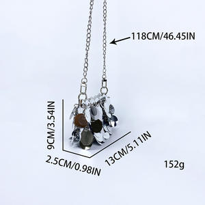 Borsa <span class=keywords><strong>da</strong></span> <span class=keywords><strong>Sera</strong></span> Piccola di Lusso Trendy 2026 per Donna, in <span class=keywords><strong>Oro</strong></span>, Intrecciata a Mano con Paillettes Lucide, Tracolla con Cerniera - Product Image 2