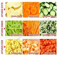 Máquina Cortadora de Verduras Comercial, Cortadora de Patatas Fritas, Cortadora de Zanahorias, Cortadora de Pepinos, Acero Inoxidable