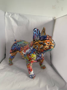 Scultura dipinta del giardino della scultura del Bulldog francese della statuetta del cane di personalizzazione - Product Image 3