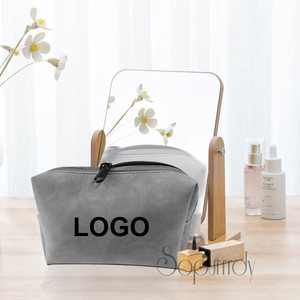 <span class=keywords><strong>Sac</strong></span> cosmétique en écorce de chèvre avec logo personnalisé pour femmes Trousse de maquillage minimaliste pour un usage quotidien Rangement portable Petite pochette cosmétique soignée - Product Image 3