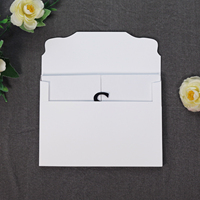 Gate-fold Folder sampul keras hitam akrilik Monogram undangan pernikahan akrilik dengan amplop