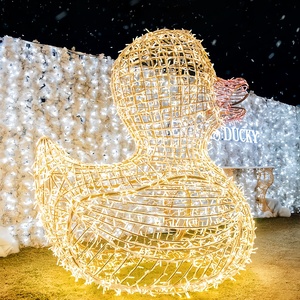 Esculturas LED Personalizadas de Animales Luminosos en 3D: Pato Amarillo, Elefante, Camello, Ciervo y Pájaro para Parques Temáticos, Patrones 3D, Decoración de Paisajes para Festivales - Product Image 1